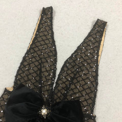 Duaa Black Sequin & Velvet Bow Maxi Dress