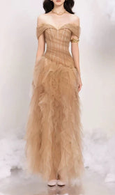 Ersa Off-Shoulder Corset Maxi Dress