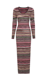 Julia Multi-Stripe Knit Maxi Dress