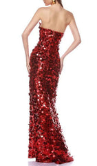 Jaya Red Strapless Sequin Maxi Dress