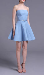 Jayeeta Azure Chic Strapless Mini Dress