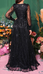 Cassiel Dazzling V-Neck Sequin Maxi Dress
