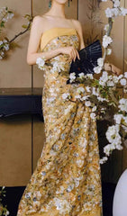 Colista Golden Blossom Strapless Maxi Gown