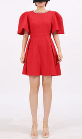 Gunda Dazzling Red Diamante Mini Dress