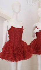 Jehanne Fiery Red Strapless Mini Dress