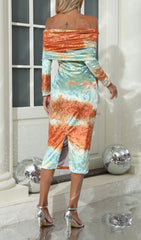 Chrystal Velvet Off-Shoulder Midi Dress