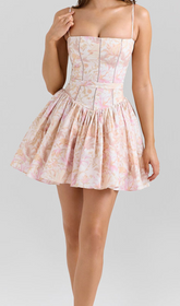 Haruyo Chic Floral Strappy Mini Dress