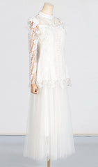 Ceyla Enchanting Sky Blue Butterfly Lace & Tulle Maxi Set