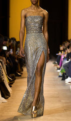 Jaffar Dazzling Strapless Sequin Maxi Dress