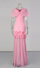 Elegant Jaelyn Pink Maxi Gown