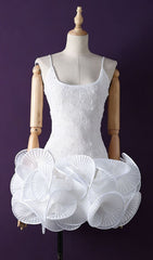 Jem Chic White Petal Ruffle Mini Dress