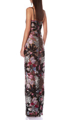 Bryson Dazzling Floral Sequin & Embroidery Maxi Dress