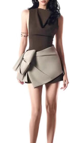 Elaine Chic Sculptural Bow Mini Dress