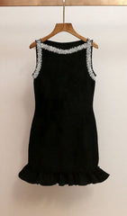 Chic Faux-Pearl Beaded Mini Dress