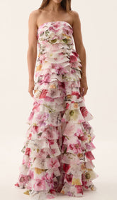 Dasani Dreamy Floral Ruffled Maxi Dress