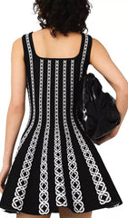 Russel Jacquard Sleeveless Fit & Flare Mini Dress