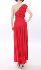 Jinte Scarlet Goddess One-Shoulder Maxi Gown