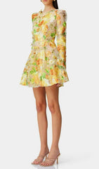 Empusa Sunshine Bloom Floral Embroidery Mini Dress