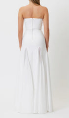 Elegant White Strapless Maxi Dress