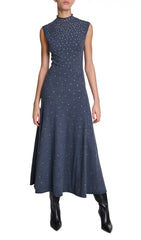 Dazzling Ristrassy Rhinestone Knit Maxi Dress