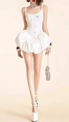 Fiorenza White Strappy Embellished Mini Dress