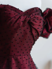 A-line Tulle Off Shoulder Black and Red Prom Dress