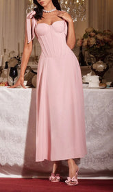 Filadelfo Romantic Blush Corset Maxi Dress