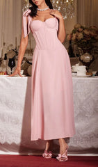 Filadelfo Romantic Blush Corset Maxi Dress