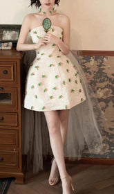 Dalila Strapless Floral Embellished Mini Dress