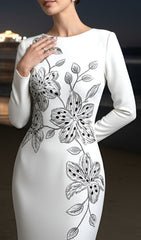 Jessica White Floral Embellished Evening Gown