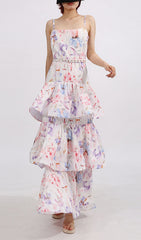 Elsinore Women's Strappy Tiered Floral Maxi Dress