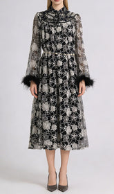 Jenner Floral Lace Midi Dress