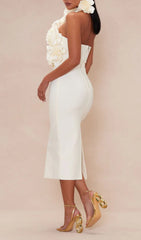 Statement Floral Halterneck Midi Dress