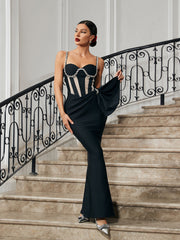 Glimmering Crystal & Sheer Corset Mermaid Gown