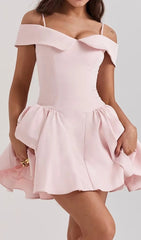 Corby Red Off-Shoulder Mini Dress