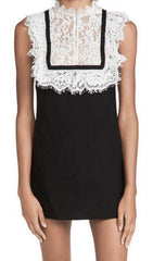 Branka Black & White Lace Mini Dress