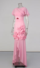 Elegant Jaelyn Pink Maxi Gown