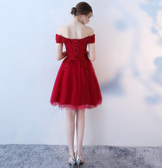Lovely Dark Red Tulle Short Homecoming Dress