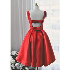Lovely Red Satin Short Party Dress