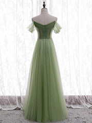 Vestido de fiesta largo con escote en forma de corazón y cuentas verde claro