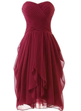Lovely Wine Red Sweetheart Short Bridesmaid Dresses