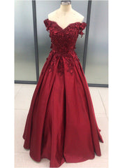Charming Dark Red Long Sweetheart A-line Prom Dress