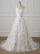Beautiful White Floral Beaded Straps Long Formal Dress