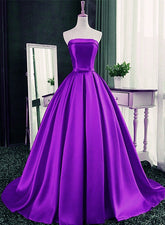 Purple Ball Gown Satin Long Lace-up Sweet 16 Dress