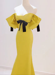Yellow Mermaid Sweetheart Prom Dress