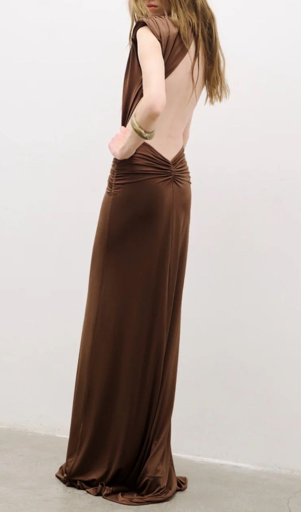 Joselyn Deep V-Neck Knotted Maxi Dress