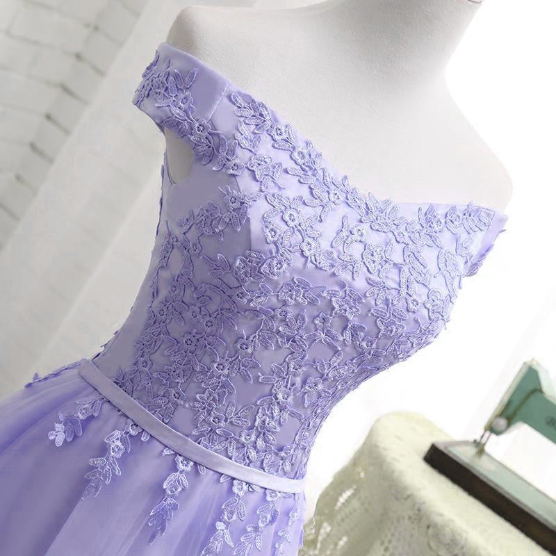 Beautiful Light Purple Short Bridesmaid Dress