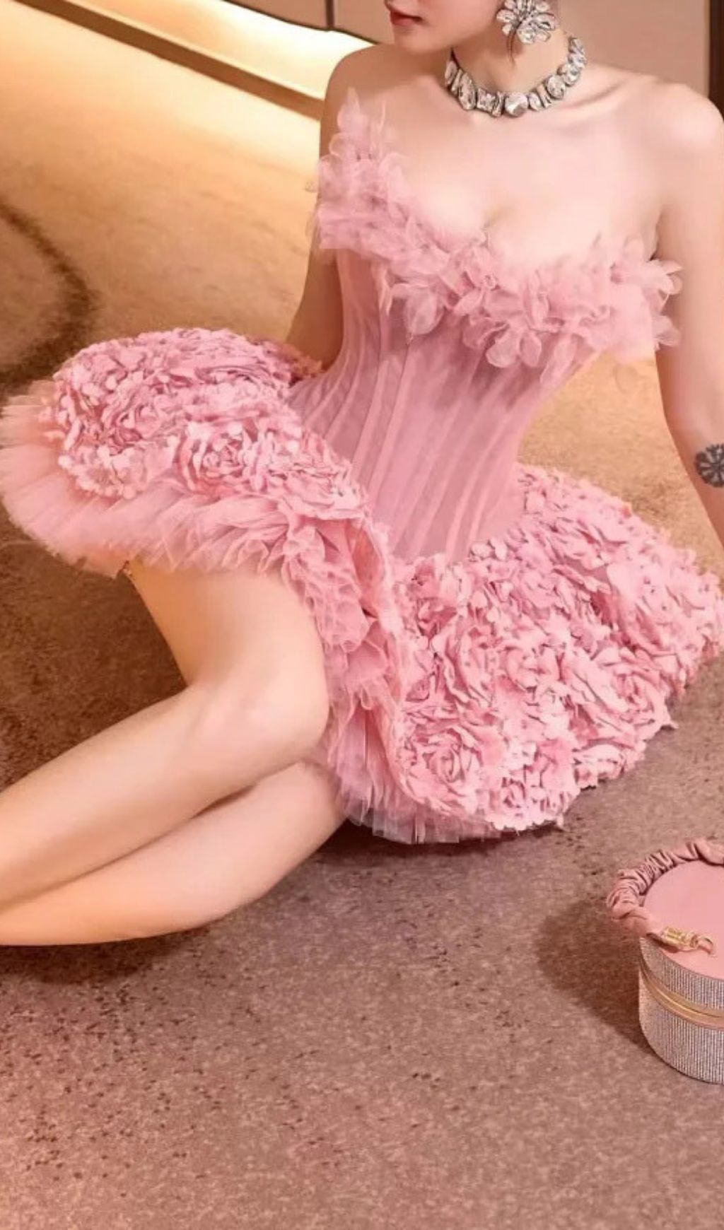 Irma Strapless Corset Floral Mini Dress