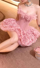 Irma Strapless Corset Floral Mini Dress