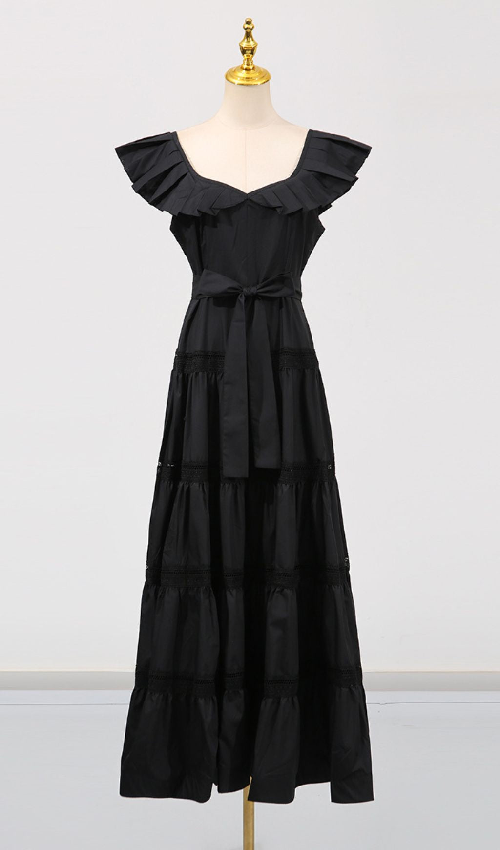 Farida Ruffled Sleeveless Tiered Midi Dress
